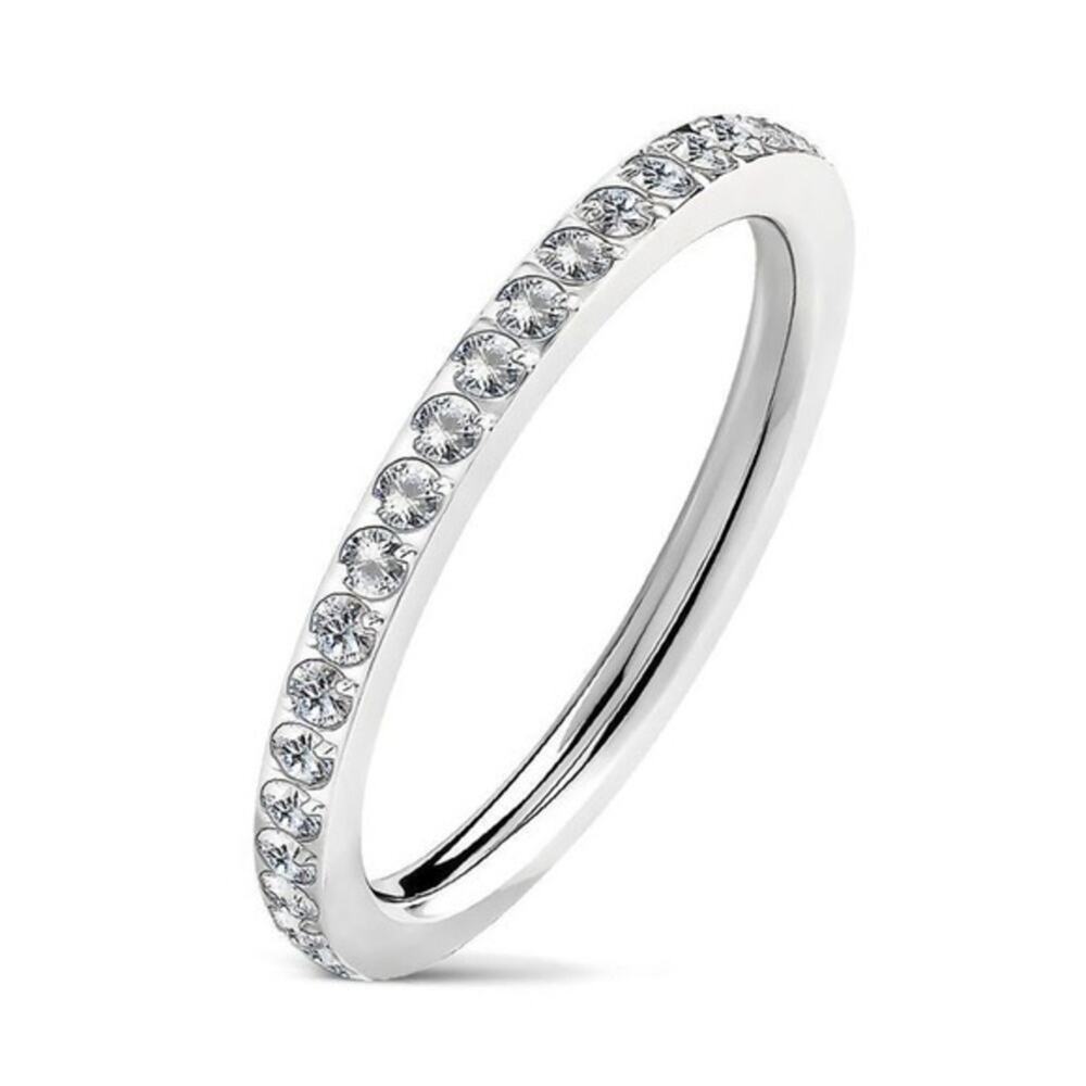New stainless steel eternity‎ ring size 8